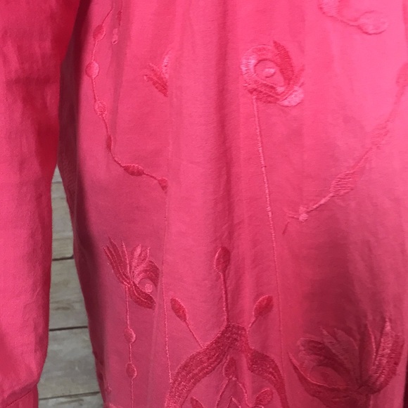 Coral Soft Surroundings Button Detail Blouse Sz L - Picture 3 of 7